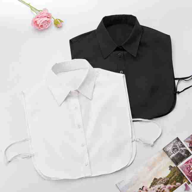 Guangzhou Wool Woolen Large Simple Black And White Collage Shirt Versatile False Collar