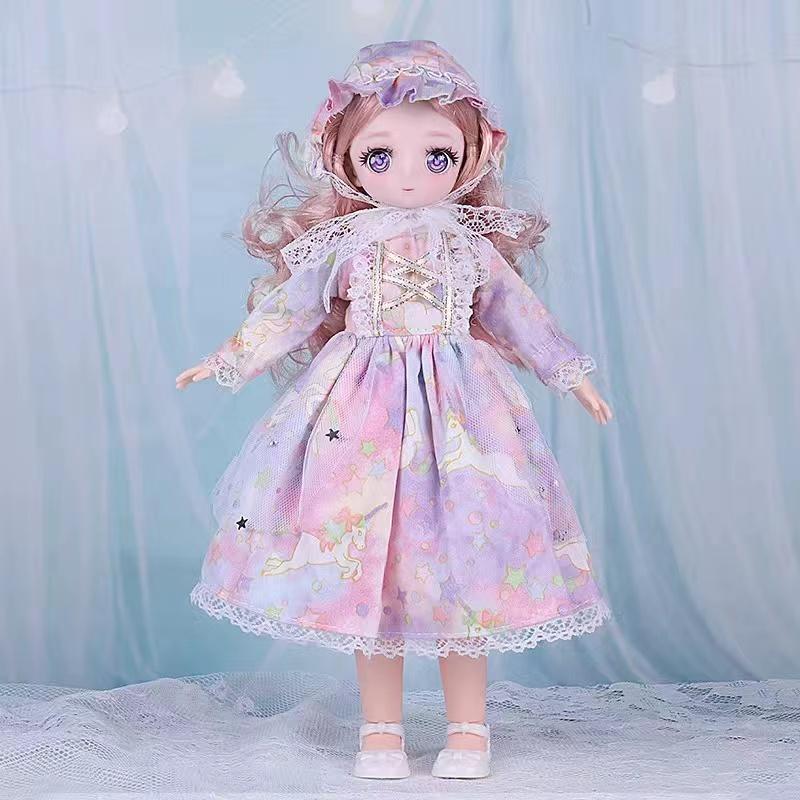 30cm Kawaii BJD Doll Girl 21 Points Joint Movable Doll Dress Up Girl Toy Birthday Gift