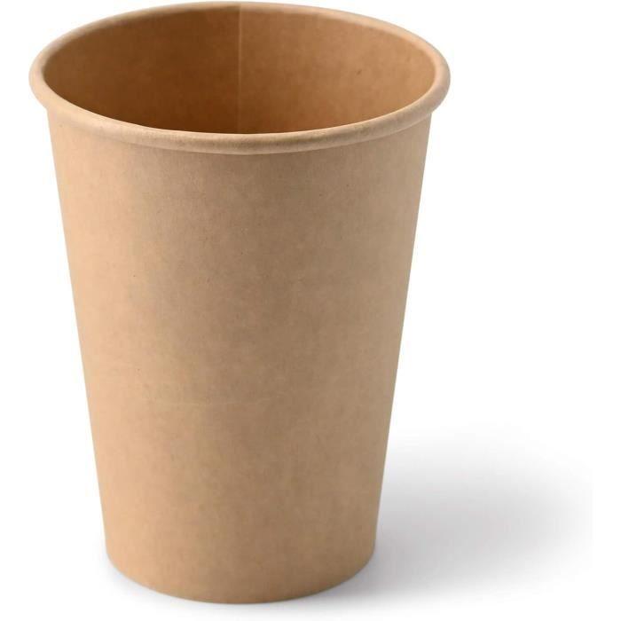 Gobelets jetables - biozoyg - 300 ml - marron - 100% recyclables - biodégradables