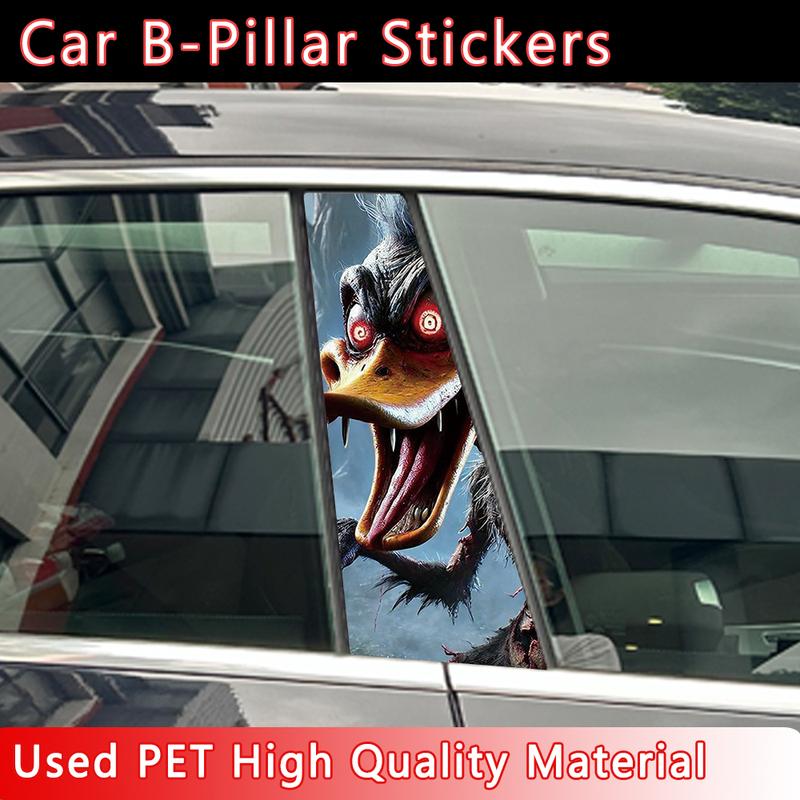 Cool Anime Animal Wolf Eagle Bear Duck Car Waterproof Stickers Auto B Pillar Sticker Car Doors Pillar Decals Accessories