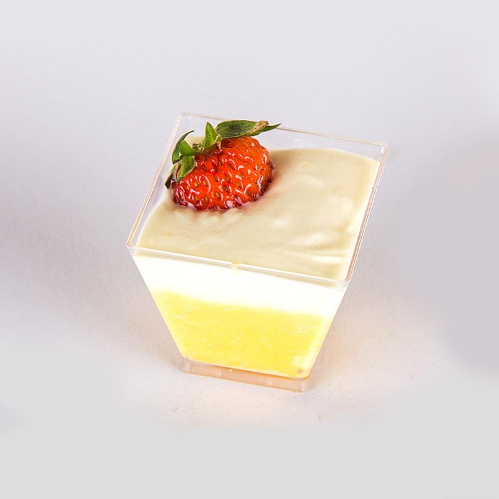 20 шт. Квадратные стаканчики с широким горлышком, одноразовые пластиковые стаканчики для мусса, ступенчатые стаканчики для закусок, десертные стаканчики, пудинг