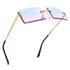 Sunglasses UV400 Vintage Rimless Rectangular Frameless Fashion Popular Sunglasses Stylish Colored Lens Date Glasses B2642 [FEISEDY] Women's
