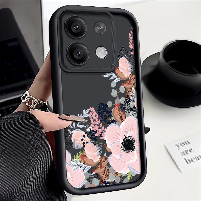 Для Xiaomi 13T Pro 11T Poco F6 X6 X5 Pro Redmi Note 13 12 4G 11 10 Pro Max чехол красивый противоударный чехол с цветочным принтом мягкий матовый силиконовый чехол для телефона