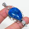 Blue Solar Quartz, Moonstone Handmade 925 Sterling Silver Pendant 2.84" L0I28