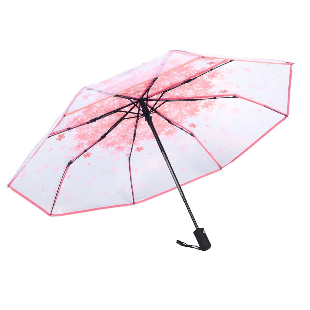 Автоматический зонт многоцелевой 8-спицевый модный прозрачный цветочный узор складной дорожный зонт