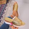 2024 Новые модные полосатые тапочки на платформе, женские летние блестящие босоножки на танкетке, женские нескользящие повседневные тапочки больших размеров