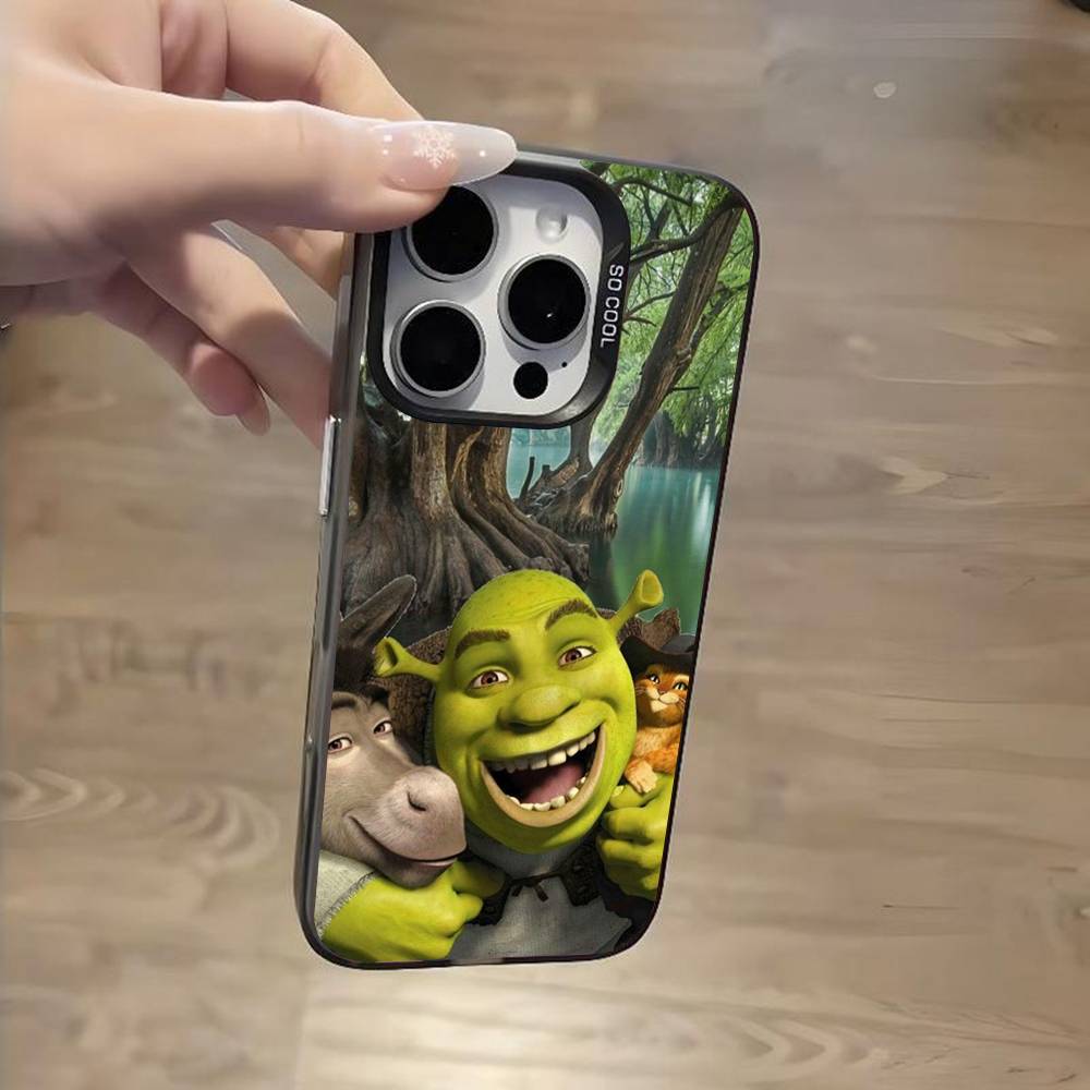 Мультяшный Забавный Фильм Шрек Чехол Для Телефона Для iPhone 17 16 15 14 13 12 11 XS XR X Pro Max Plus Цветной Посеребренный Чехол