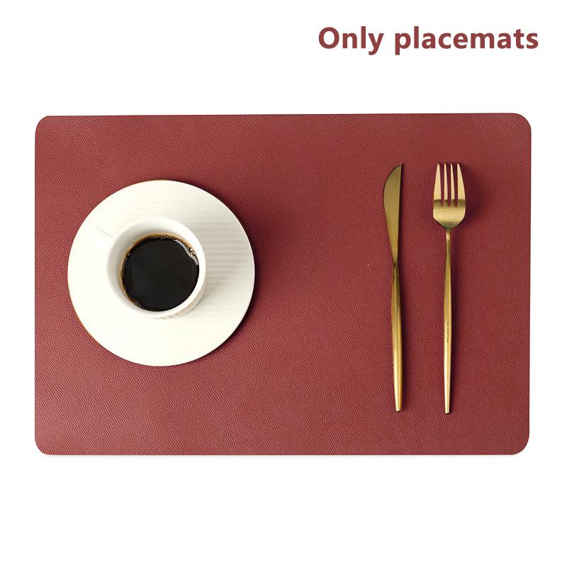 Double-Layer Leather Table Mat Nordic Heat-Proof Placemat Insulation Waterproof Oil-Proof Table Mats For Home Hotel Decoration