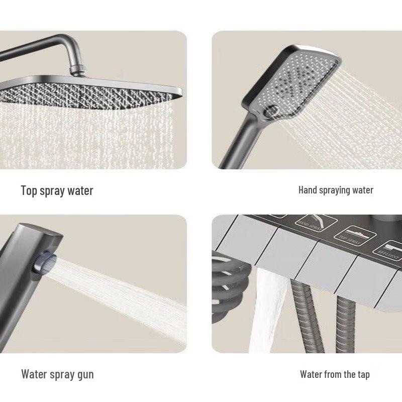 Термостатическая душевая система цвета «оружейный металл»
