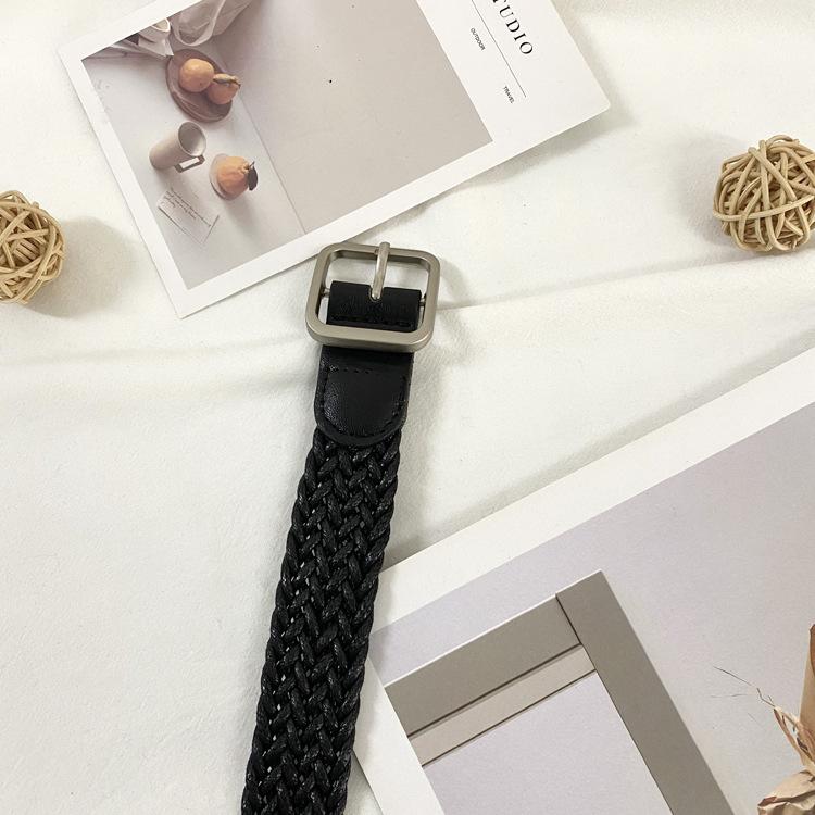 Не пробивая тканый пояс эластичный холщовый пояс женский стиль студенческий декоративный пояс