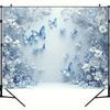 2D Hanging Blue White Butterfly Photo Booth Background