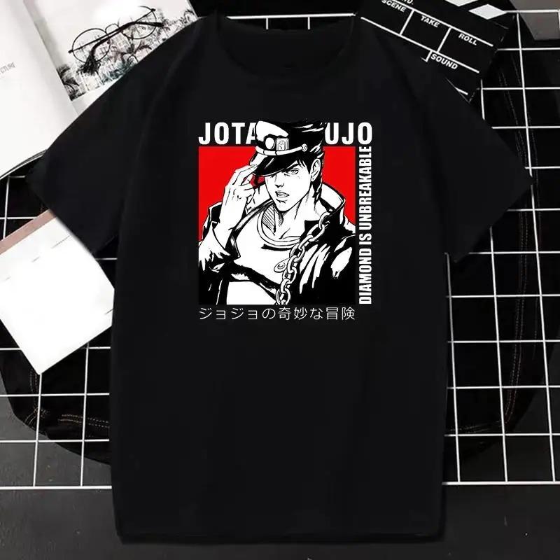 Japanese Anime JOJO Bizarre Adventure Graphic Print T Shirt Men Women Fashion Streetwear Short Sleeve Plus Size T Shirt Unisex