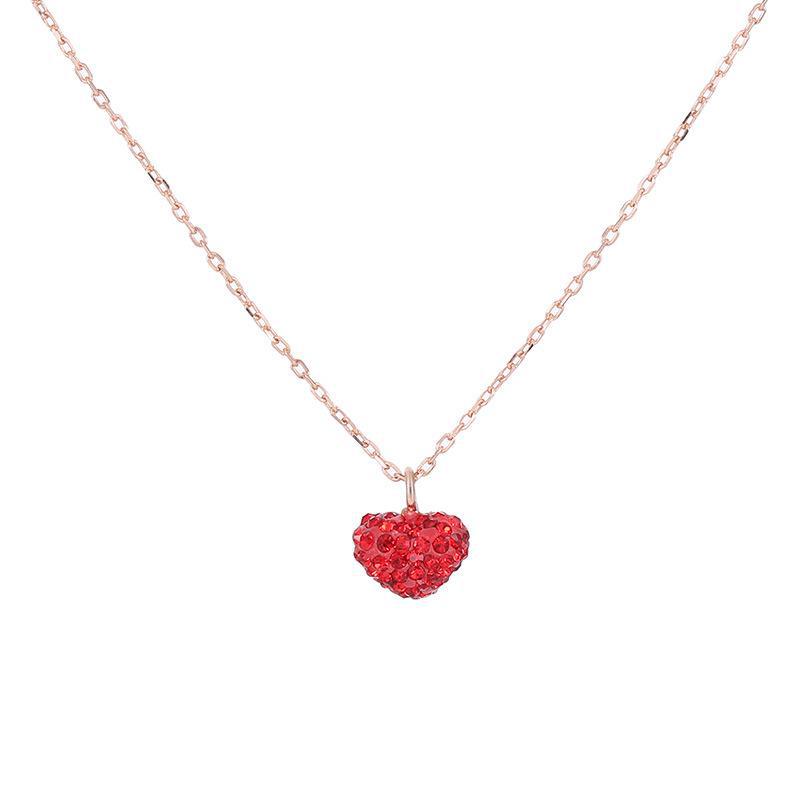 Banyan Tree S925 Silver Red Heart Pendant Valentine's Clavicle Necklace for Women