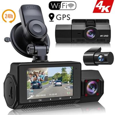 Новый 4K Dash Cam GPS WiFi UHD 3840*2160P Автомобильный видеорегистратор для камер видеонаблюдения автомобиля Ночное видение Видеорегистраторы Видеорегистратор 24H Парковочный монитор