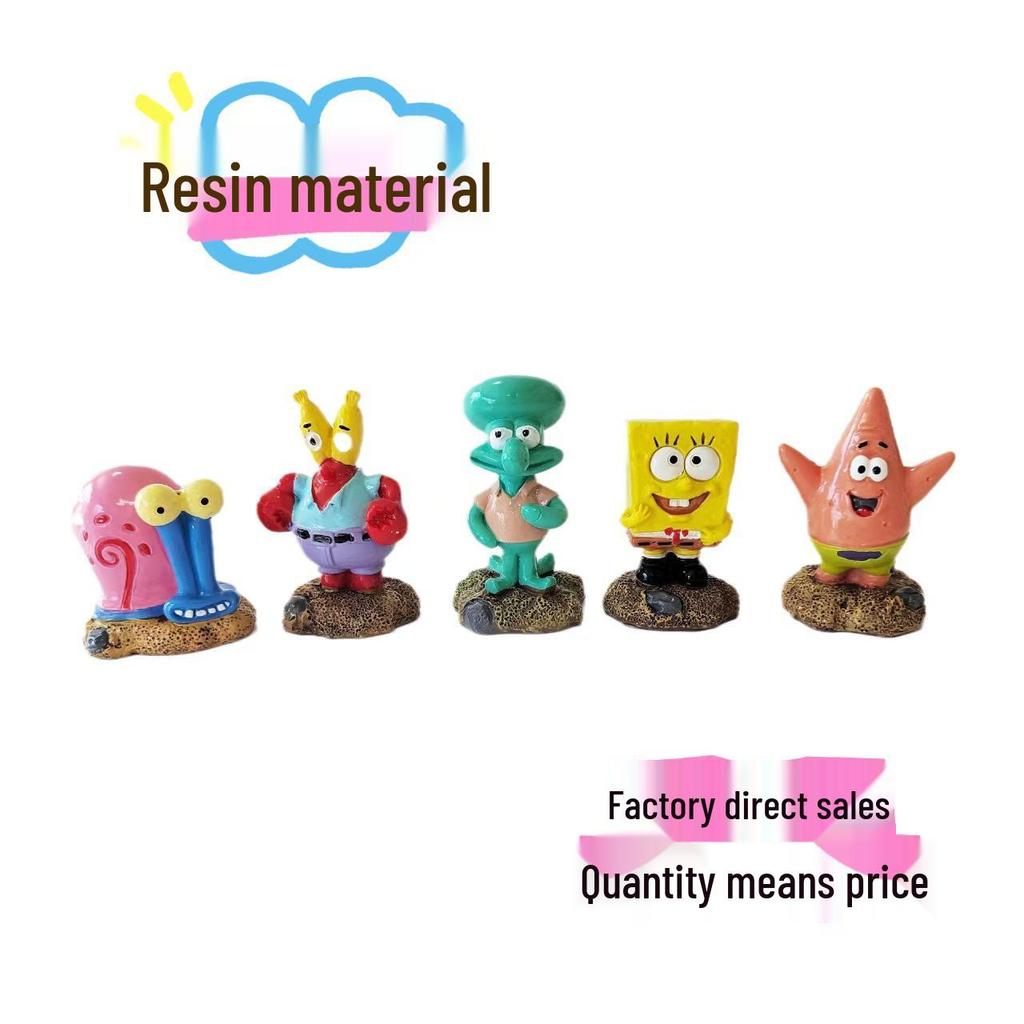 Набор декора для аквариума Губка Боб: Домик-ананас и укрытия для аквариума