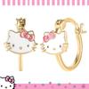 Hello Kitty Hoop Earrings In Sterling Silver and Enamel, Sanrio's Official License