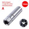 Universal Spark Plug Sleeve Wrench 3/8" Socket Magnetic 12-Point Angle Thin Wall Spark Plug Car Removal Tools 14mm 16mm