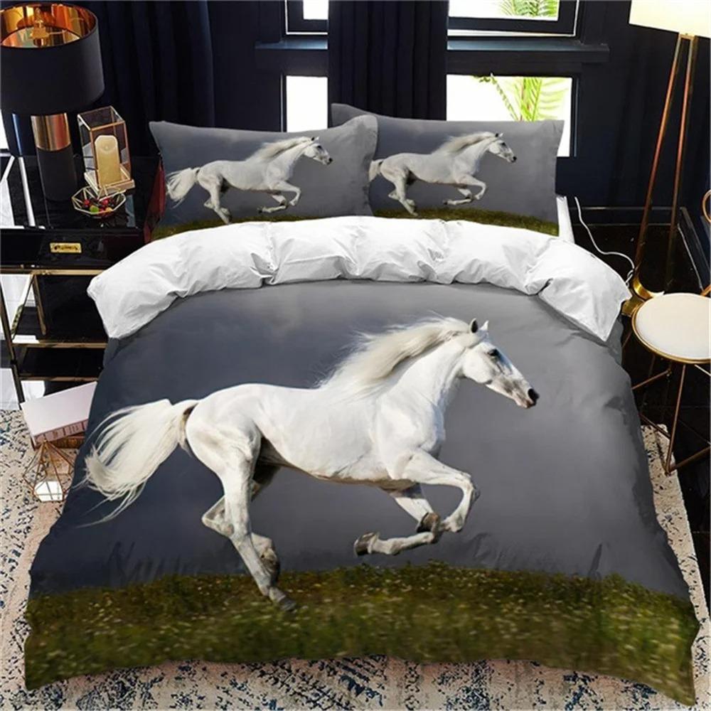 Комплект постельного белья White Horse для мальчиков и девочек, двуспальный, пододеяльник, наволочка, детская, взрослая, мода, домашний текстиль