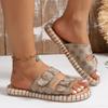 Женские сандалии, новинка 2024 года, летние пляжные туфли на толстой подошве, очень большие римские сандалии и тапочки травяной вязки