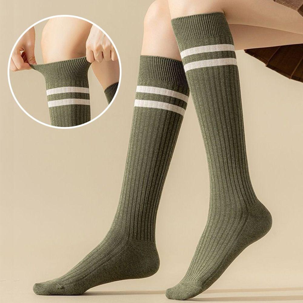 Knitted Cotton Socks Solid Color Stockings New Fashion Women Socks