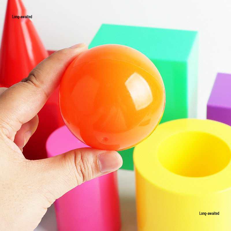 Large 3D Geometric Shape Models: Cube, Prism, Cone, Cylinder, Sphere for Math Teaching Aids