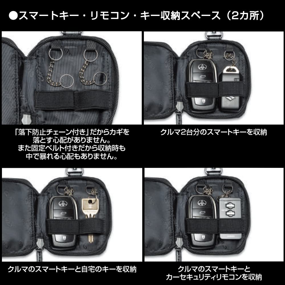 Hanasenai Smart Key Case Leather Enamel Deep Double Smart Key Case Mini Wallet DAD Garcon D.A.D D.A.D [Monogram Red/Gold] & [HA677-03-01]