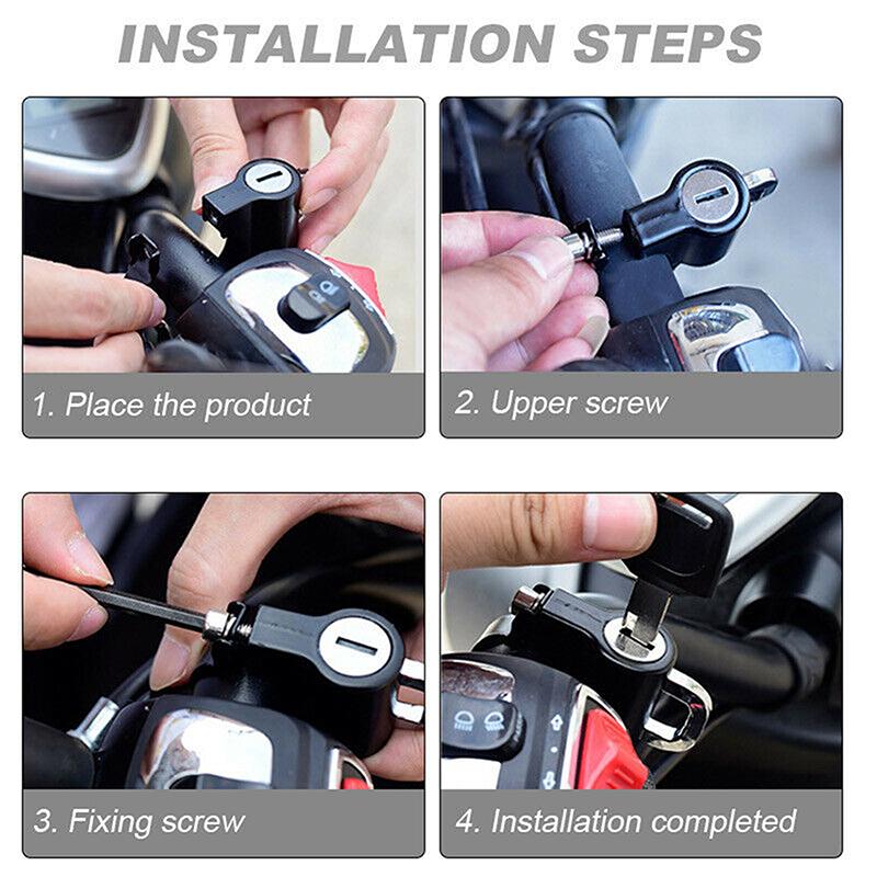 Руль с замком для мотоциклетного шлема, 7/8 дюйма, 22-28 мм, трубка, противоугонная защита мотоцикла