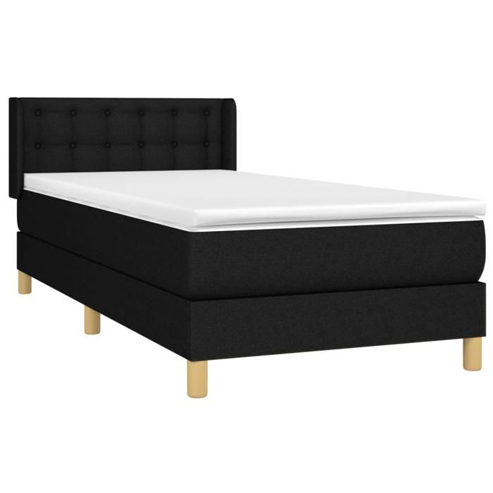 Maison Exclusive - Sommier à lattes de lit avec matelas Noir 100x200 cm Tissu