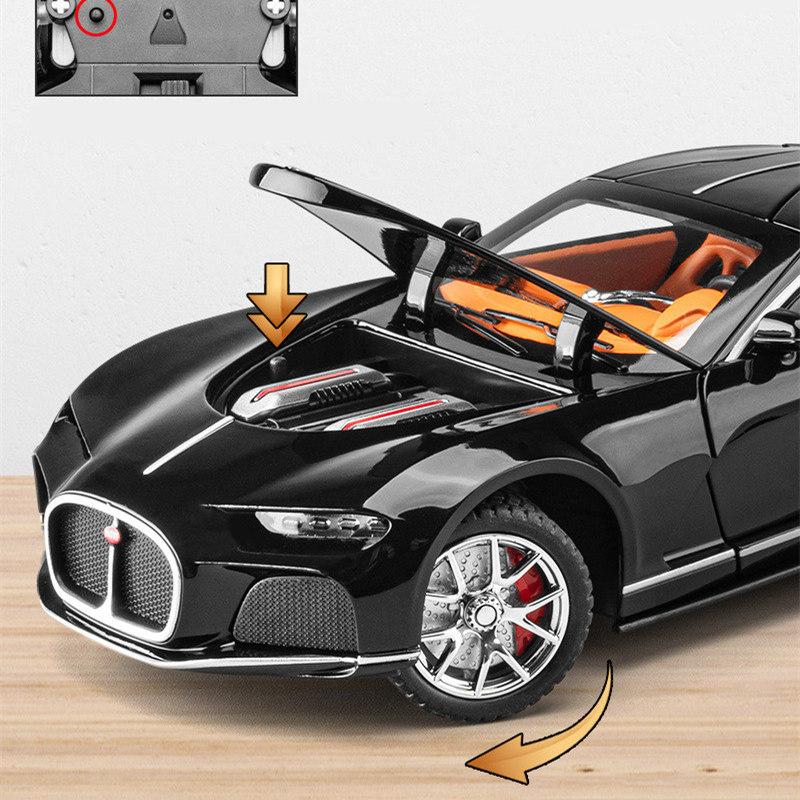 1/24 Bugatti Atlantic Alloy Sports Car Model Diecasts Metal Toy Vehicles Car Model Simulation Sound and Light Childrens Toy Gift