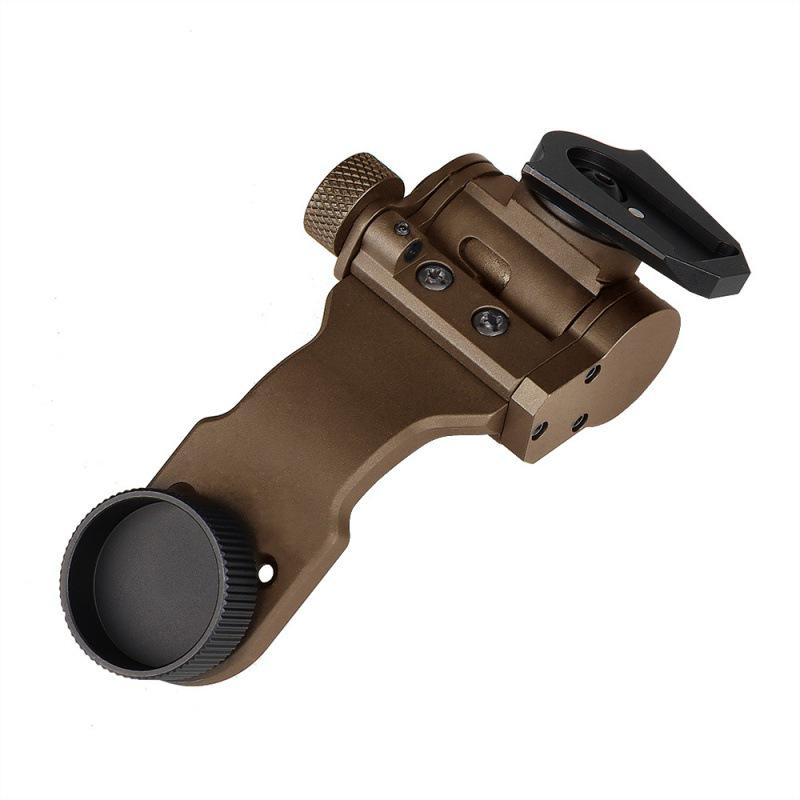 Aluminum Alloy Night Vision Goggles PVS-14 J-Arm Mount with Curved Dovetail Bracket for Outdoor Sports