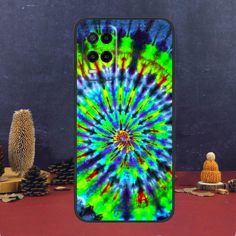 Trippy Tie Dye Hippie Art Case For OPPO A54 A74 A94 A98 A78 A79 A16 A76 A96 A5 A9 A17 A77 A15 A52 A72 A53 A57S Cover