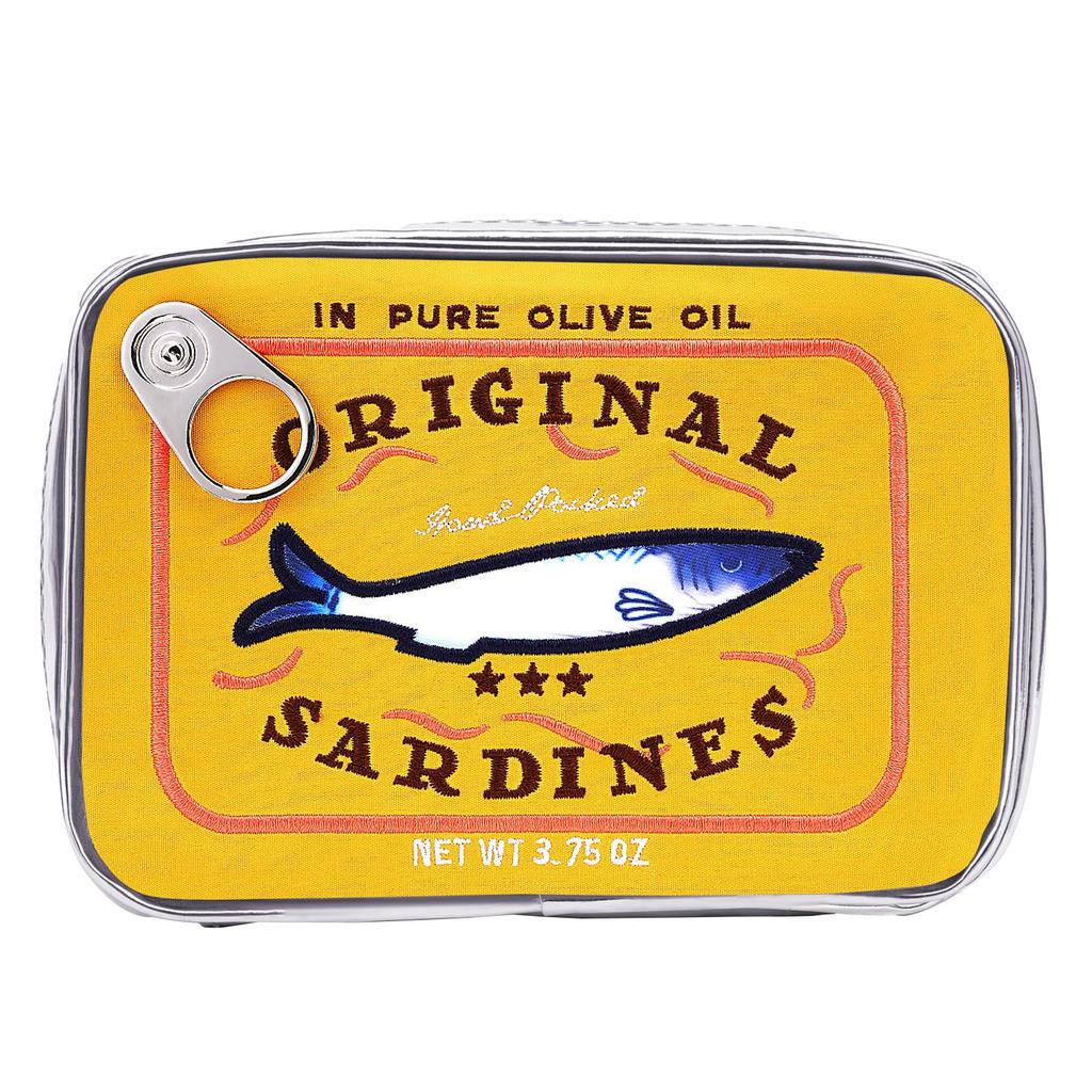 Симпатичная большая вместительная сумка для хранения консервных банок из-под сардин, интересная и персонализированная ручная косметичка