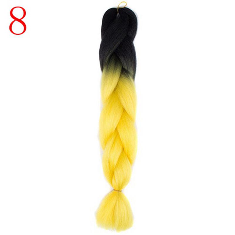 Ombre Braiding Hair Extensions 24inch 115g Synthetic Jumbo Braids Hair Fiber Pink Purple Blue Green