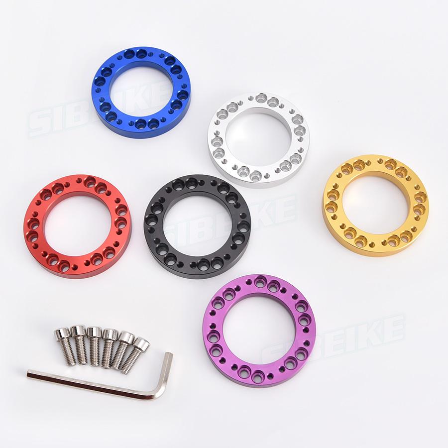 Universal Car Tuning Sport Steering Wheel Spacer Adapter 13mm Aluminium Steering Wheel Hub Boss Kit Adapter Spacer 7 Color