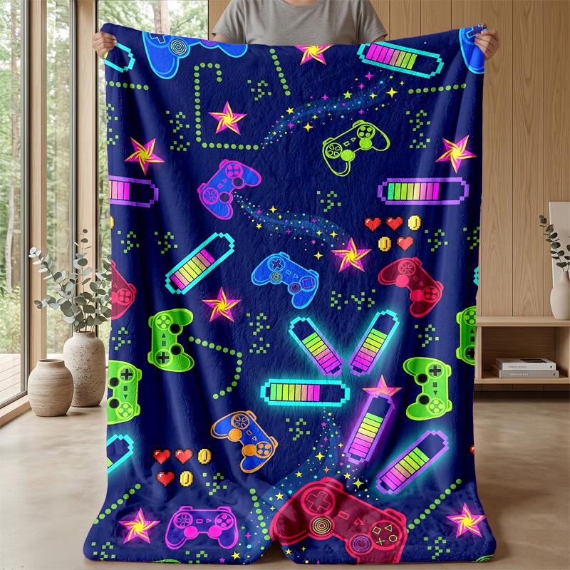 Gaming Headphones and Keyboard Theme blanket Lightweight Warm Flannel Blanket Decorative Throw Blanket for Home Decoration