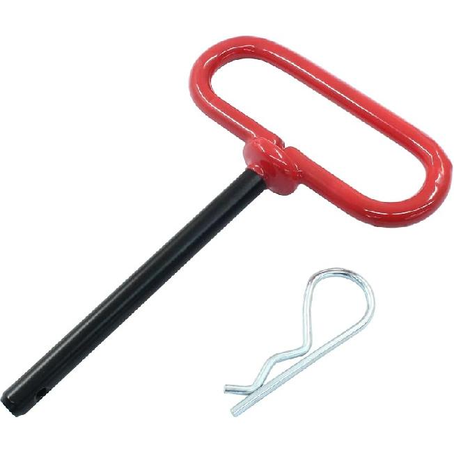 3/8 X 4 Inch Trailer Tow Hitch Pin And Clip, Tractors Hitch Cotter P For RV, Tractor, Lawn Mower (Red)