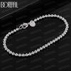 925 Sterling Silver 4mm Smooth Bead Chain Bracelet Fashionable Wedding Jewelry