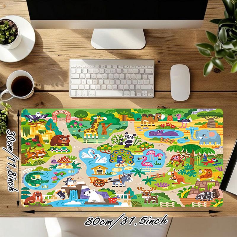 1PC zoo animals Oversized Mouse Pad - Non-Slip Rubber Base Perfect for Office School Esports Home Decor Desk Mat 300A