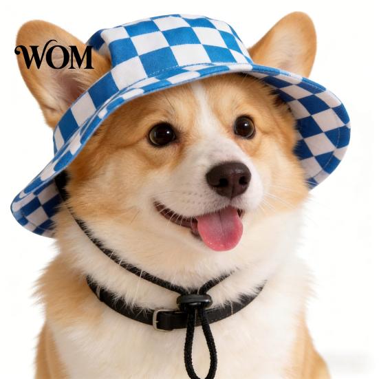 Soft Pet Hat Dog Sun with Ear Holes, Wide Brim Protection Hat, Adjustable Durable Drawstring for Small And Medium Dogs Outdoor Walking Hiking