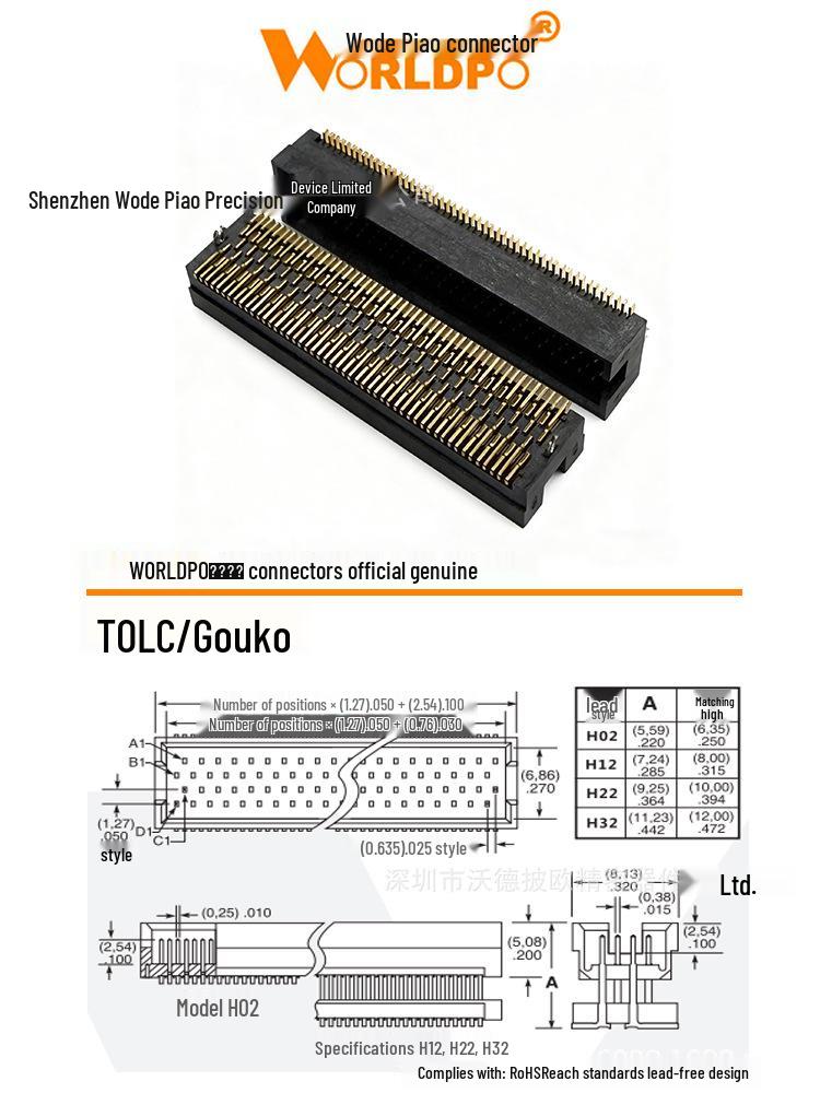 Shentai TOLC-130-02-L/F-Q-LC 120-контактный разъем «плата-плата», штыревой
