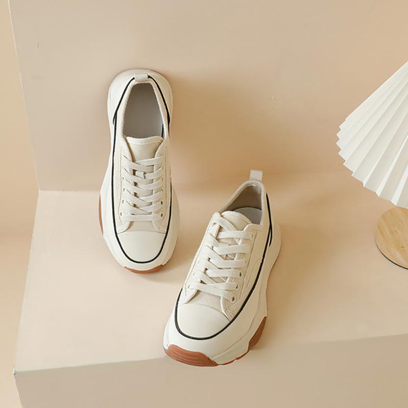 Холщовые туфли женские на платформе туфли Форреста Гампа маленький ароматный ветер женские туфли новые весенне-осенние для отдыха и спорта маленькие белые туфли маффин