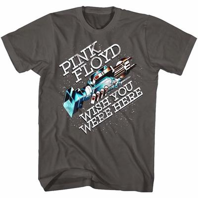 Розовый Флойд Wish You Were Here Рукопожатие Мужская футболка Рок-группа Альбом Тур Мерч