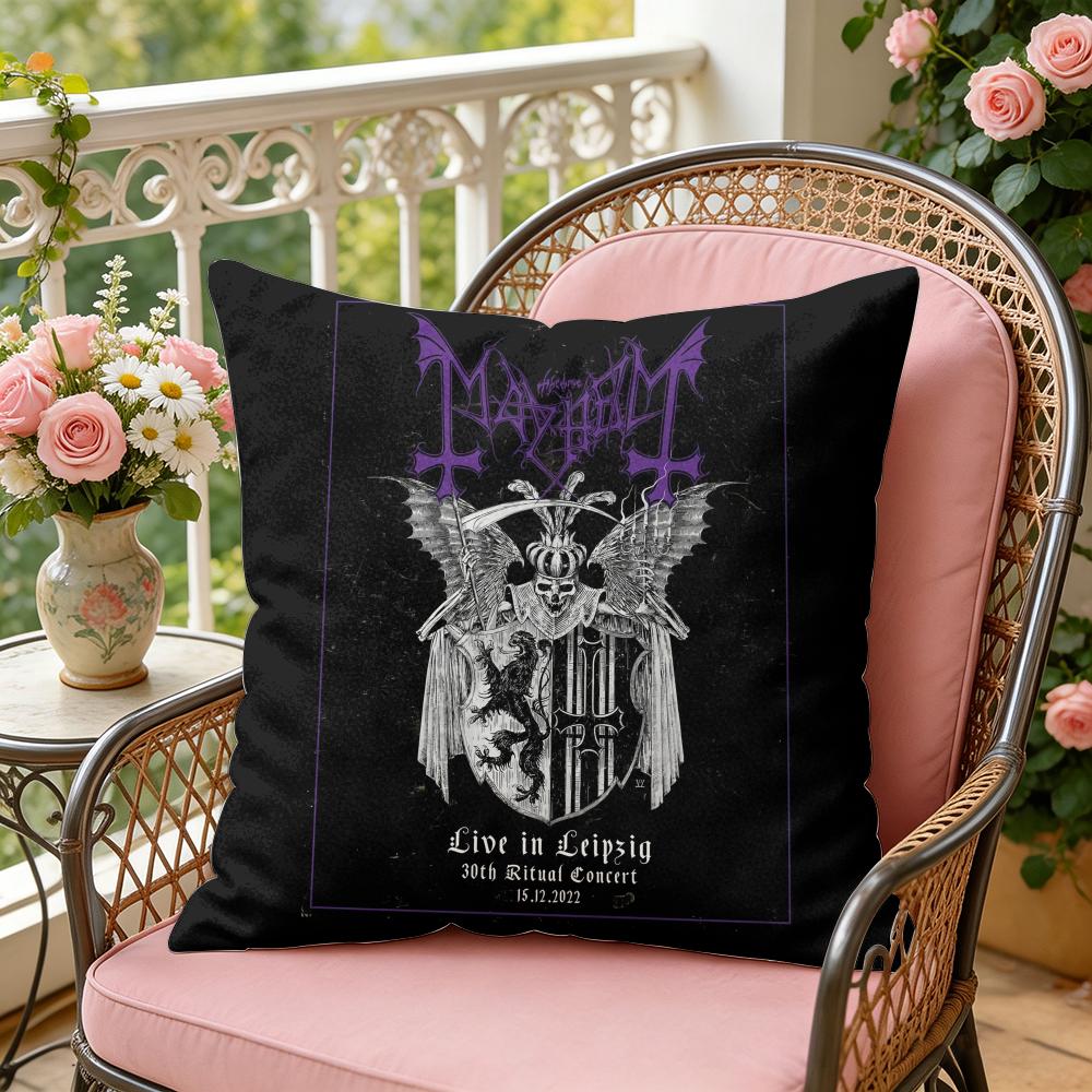 Band MMayhem Cushion Cover Soft Plush Throw Pillow Cover DoubleSided Decorative Cushion Case Sofa Bedroom Home Decor