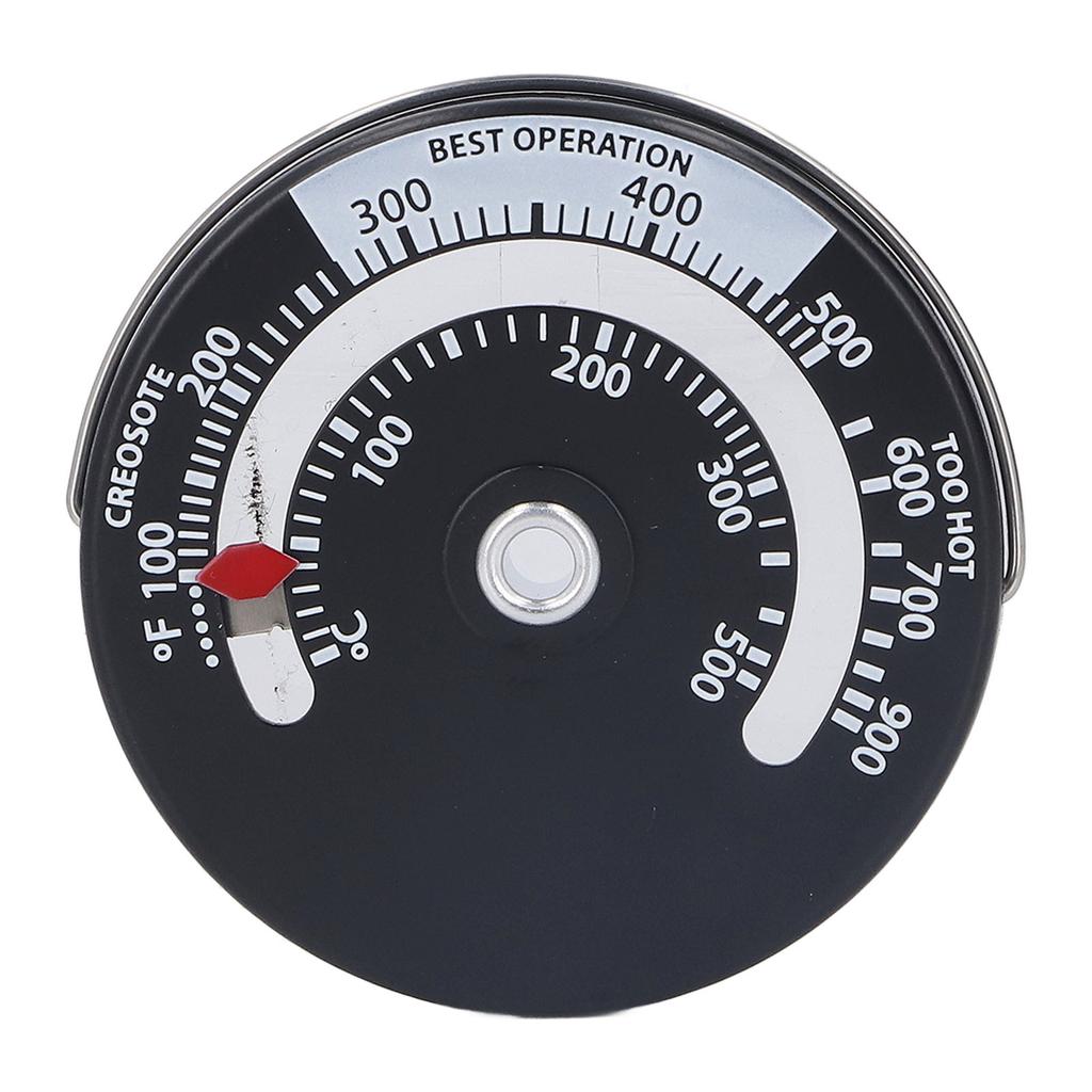 Magnetic Stove Thermometer 0‑500 Celsius Aluminum Alloy Dial Plate High Accuracy Thermometer Gauge for Fireplace