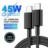 5A 45W PD USB-C Super Fast Charger for Samsung S20 S21 FE S22 S23 Plus S24 Note 20 Ultra A53 A54 Type C To Type C Quick Charging Cable