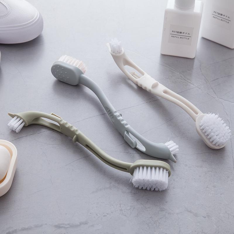 Stiff-bristled Double-headed Long-handled Shoe Cleaning Brush