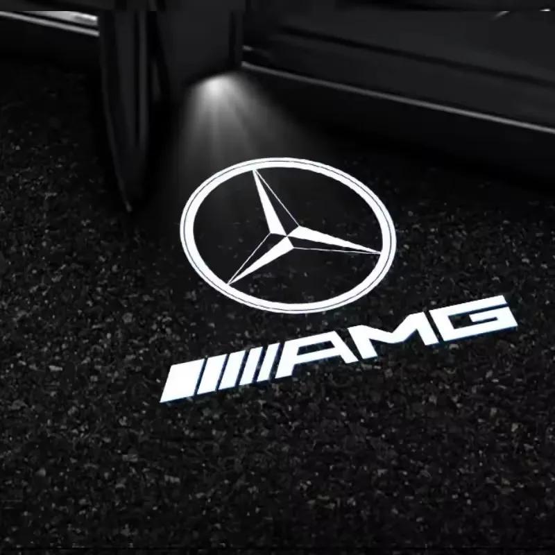 2PCS/Set Car Door Light Laser Logo Decor Project Ghost Lamp Mercedes Benz A B C M ML GLA GLS E Class W176 W205 W166 W246 W2121 NDEFG1