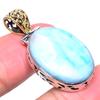 Подвеска Natural Republic Larimar из стерлингового серебра 925 пробы в тон буксира 1,46 дюйма V9G00