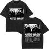Natos & Waor Vintage Washed Graphic T‑Shirt Unisex Cotton Crew Neck Short Sleeve Double Sided Print Tees for Hip Hop Rap Fans Men Women