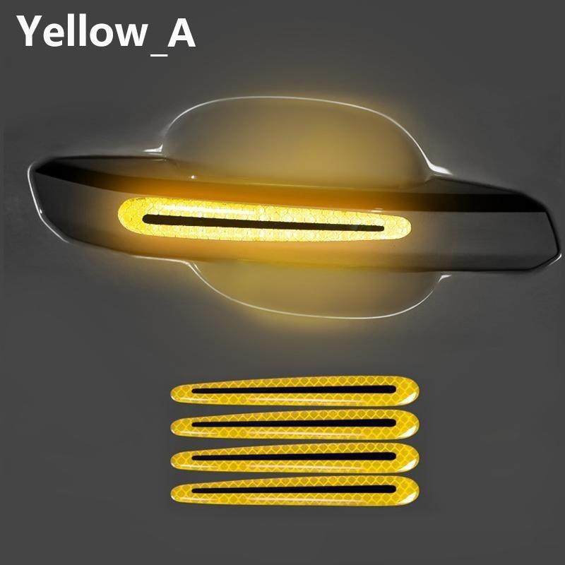 4 шт., светоотражающая 3D универсальная наклейка на дверь автомобиля, клейкая лента, открытые наклейки, предупреждающий знак, ночное безопасное вождение, освещение, светящийся декор, наклейки на автодвери